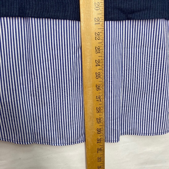 Ribbed Knit Tank with Shirttail Hem Navy Blue 1X - Picture 7 of 7